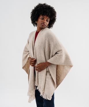 Poncho en maille douillette avec franges femme vue1 - GEMO (ACCESS) - GEMO