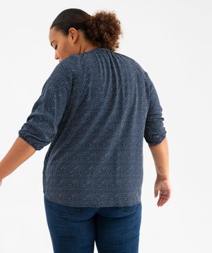 Blouse imprimée à manches 3/4 femme grande taille vue3 - GEMO 4G GT - GEMO