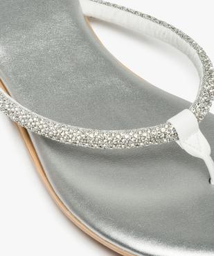 Sandales femme plates à entre-doigts couvert de strass vue6 - GEMO (CASUAL) - GEMO