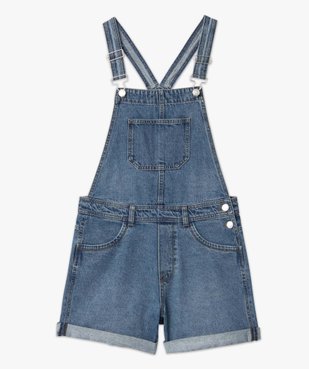 Salopette femme en jean coupe courte vue4 - GEMO 4G FEMME - GEMO