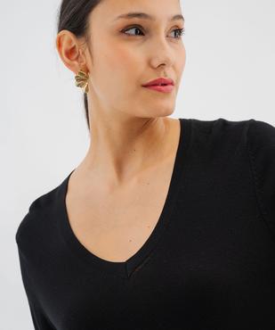 Pull col V en maille viscose fine et souple femme vue2 - GEMO 4G FEMME - GEMO