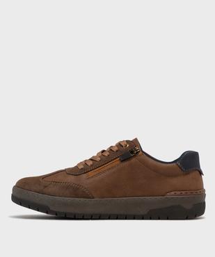 Baskets bi-matières fermeture lacets et zip homme - Relife vue4 - RELIFE - GEMO