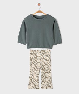 Ensemble 2 pièces sweat + legging flare bébé fille vue1 - GEMO 4G BEBE - GEMO