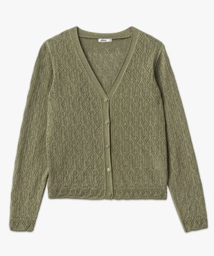 Gilet en fine maille ajourée à boutons fantaisie femme vue4 - GEMO 4G FEMME - GEMO