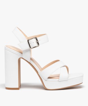 Sandales femme à talon carré extra haut et brides unies vue2 - FOLLOW ME - GEMO