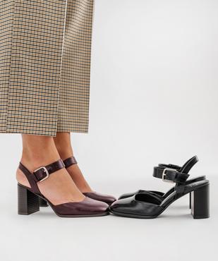 Escarpins sling back à talon large et bout carré femme - Follow Me vue7 - FOLLOW ME - GEMO