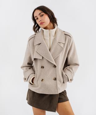 Manteau court croisé femme vue1 - LULUCASTAGNETTE - GEMO