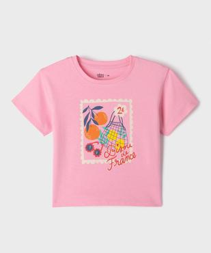 Tee-shirt manches courtes avec motif estival fille vue1 - GEMO 4G FILLE - GEMO