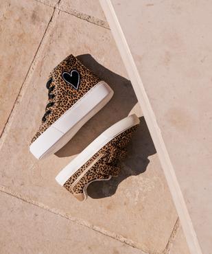 Tennis en toile à scratch imprimé léopard fille vue7 - LOVELY WINGS GEMO FOR GOOD - GEMO
