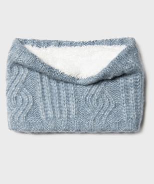 Echarpe tour de cou en grosse maille doublée sherpa fille vue1 - GEMO (ENFANT) - GEMO