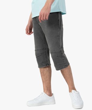 Bermuda/pantacourt homme en jean légèrement délavé vue1 - GEMO (HOMME) - GEMO