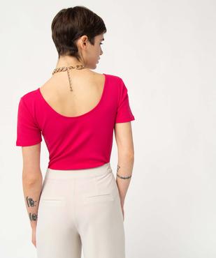 Body femme à manches courtes avec double décolleté vue3 - GEMO(FEMME PAP) - GEMO