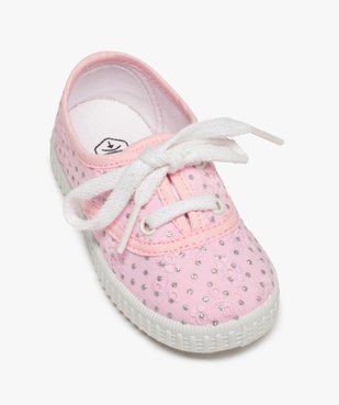 Tennis bébé fille en dentelle anglaise et pois brillants vue5 - GEMO(BEBE DEBT) - GEMO