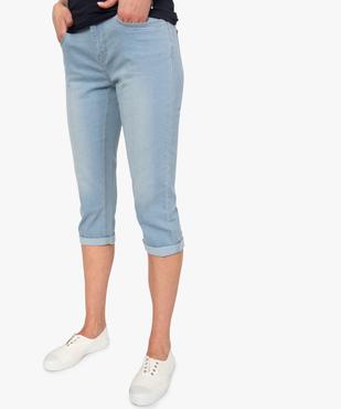 Pantacourt femme coupe slim stretch 5 poches vue1 - GEMO (JEAN) - GEMO