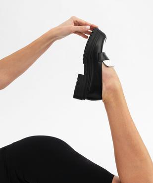 Mocassins bicolores à épaisse semelle crantée femme vue2 - 5 MILES - GEMO