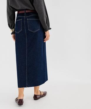 Jupe en jean longue à fente en denim stretch femme vue3 - GEMO 4G FEMME - GEMO