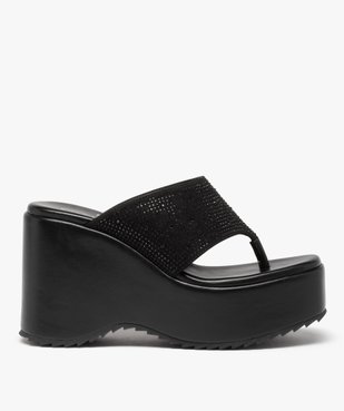 Mules femme compensées à entre-doigts orné de strass vue1 - GEMO(URBAIN) - GEMO
