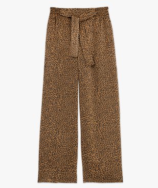 Pantalon fluide coupe large à motif léopard femme vue4 - GEMO(FEMME PAP) - GEMO