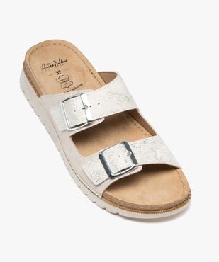 Mules à talon compensé, brides pailletées et semelle intérieure cuir femme vue5 - VALENTINA BALDA - GEMO