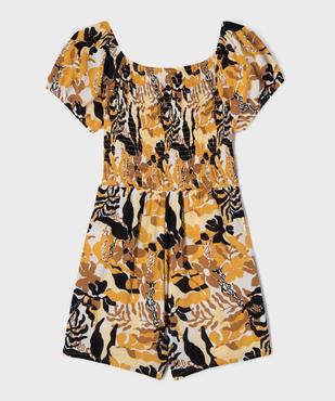 Combishort en viscose avec buste smocké fille vue7 - GEMO 4G FILLE - GEMO