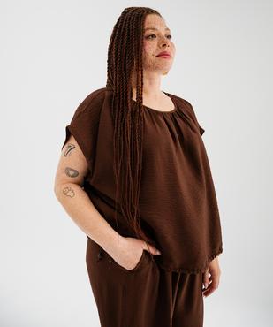 Gilet manches courtes en maille ajourée femme grande taille vue4 - GEMO 4G GT - GEMO