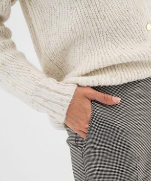 Pantalon en maille à motif pied de poule femme vue2 - GEMO(FEMME PAP) - GEMO