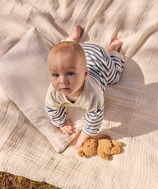 Combinaison en maille à rayures bébé garçon - LuluCastagnette vue4 - LULUCASTAGNETTE - GEMO