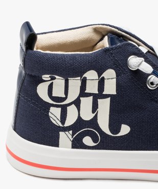 Baskets fille en toile montante dessus uni à lacets élastiques  vue7 - GEMO 4G FILLE - GEMO