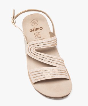 Sandales femme confort à semelle compensée avec strass et paillettes vue5 - GEMO (CONFORT) - GEMO