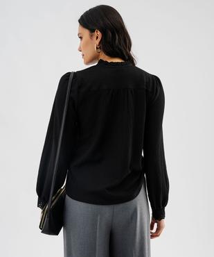 Chemise manches longues en maille texturée et dentelle femme vue3 - GEMO(FEMME PAP) - GEMO
