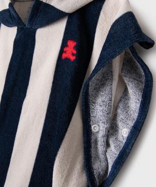 Sortie de bain à rayures avec capuche bébé - LuluCastagnette vue2 - LULU CASTAGNETTE GEMO FOR GOOD - GEMO