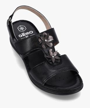 Sandales femme confort en cuir à brides scratch vue5 - GEMO (CONFORT) - GEMO