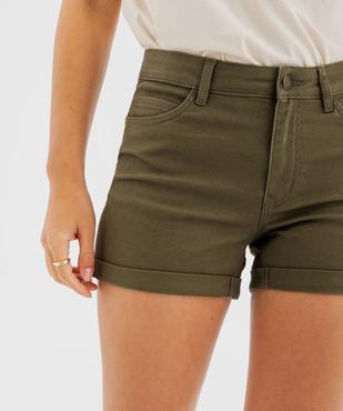 Short en coton stretch avec revers cousus femme vue5 - GEMO 4G FEMME - GEMO