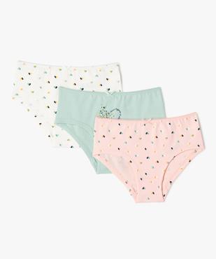 Shorties en coton à motifs cœurs fille (lot de 3)  vue1 - GEMO 4G FILLE - GEMO