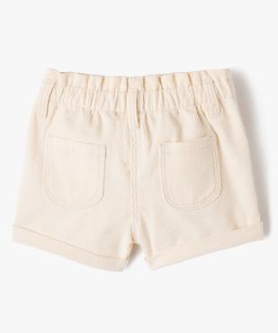 Short en velours à taille élastiquée et revers bébé fille vue3 - GEMO 4G BEBE - GEMO