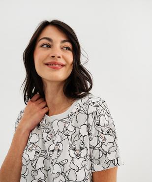 Chemise de nuit manches courtes à motifs lapin Panpan femme - Disney vue2 - PANPAN - GEMO