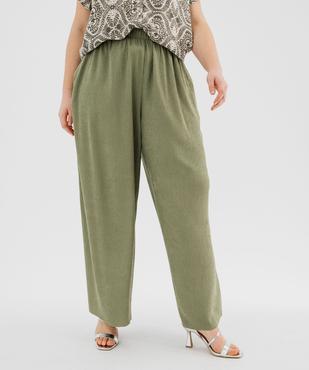 Pantalon fluide en maille extensible femme grande taille vue1 - GEMO 4G GT - GEMO