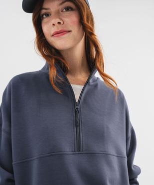 Sweat en maille souple à col zippé femme vue2 - GEMO(FEMME PAP) - GEMO