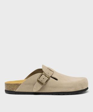 Sabots en cuir suédé avec semelle intérieure anatomique femme vue2 - FOLLOW ME G4G - GEMO
