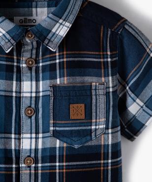 Chemise bébé garçon à manches courtes à carreaux vue2 - GEMO(BEBE DEBT) - GEMO