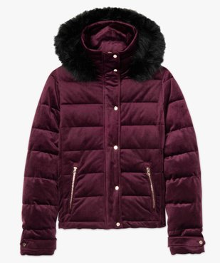 Doudoune femme courte en velours à capuche duveteuse vue4 - GEMO(FEMME PAP) - GEMO
