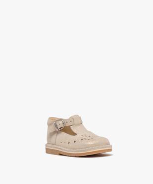 Chaussures babies en cuir pailleté à boucle bébé fille vue2 - NA! - GEMO