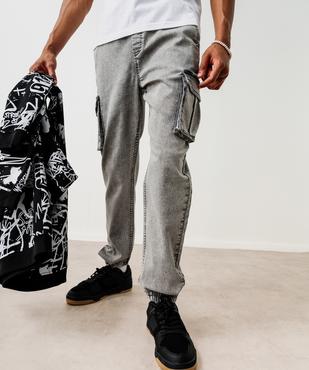 Jean slim cargo en denim extensible délavée garçon vue5 - GEMO 4G GARCON - GEMO