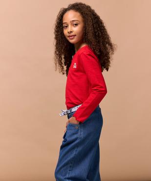 Tee-shirt manches longues en maille gaufrée fille - LuluCastagnette vue4 - LULU CASTAGNETTE GEMO FOR GOOD - GEMO