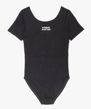 Body fille à manches courtes en maille côtelée vue1 - GEMO (JUNIOR) - GEMO