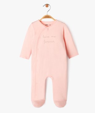 Pyjama bébé ouverture devant avec message brodé vue2 - GEMO 4G BEBE - GEMO