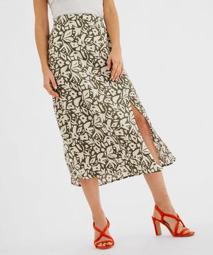 Jupe longue imprimée en viscose femme vue1 - GEMO 4G FEMME - GEMO