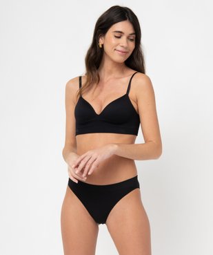 Brassière push-up en maille côtelée à fines bretelles vue3 - GEMO 4G FEMME - GEMO