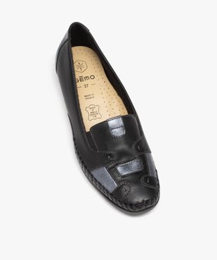 Mocassins femme confort en cuir à semelle compensée et empiècements vue5 - G'FLEX GEMO FOR GOOD - GEMO
