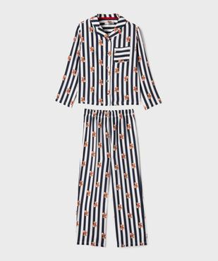Pyjama fluide boutonné fille - LuluCastagnette vue1 - LULUCASTAGNETTE - GEMO